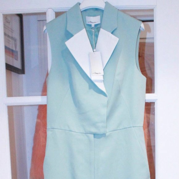 3.1 PHILLIP LIM One Piece TUXEDO Jumpsuit CELADON - Picture 2 of 3